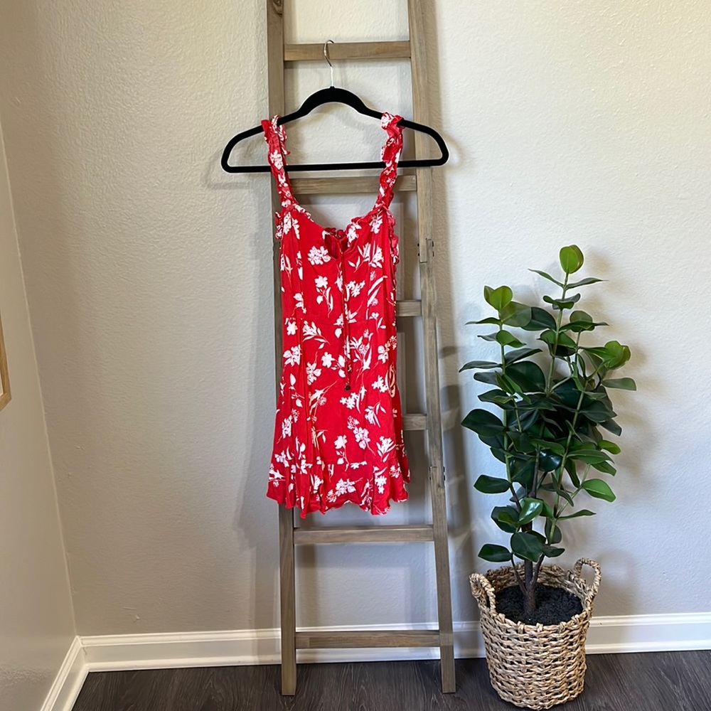 Red and White Floral Sundress